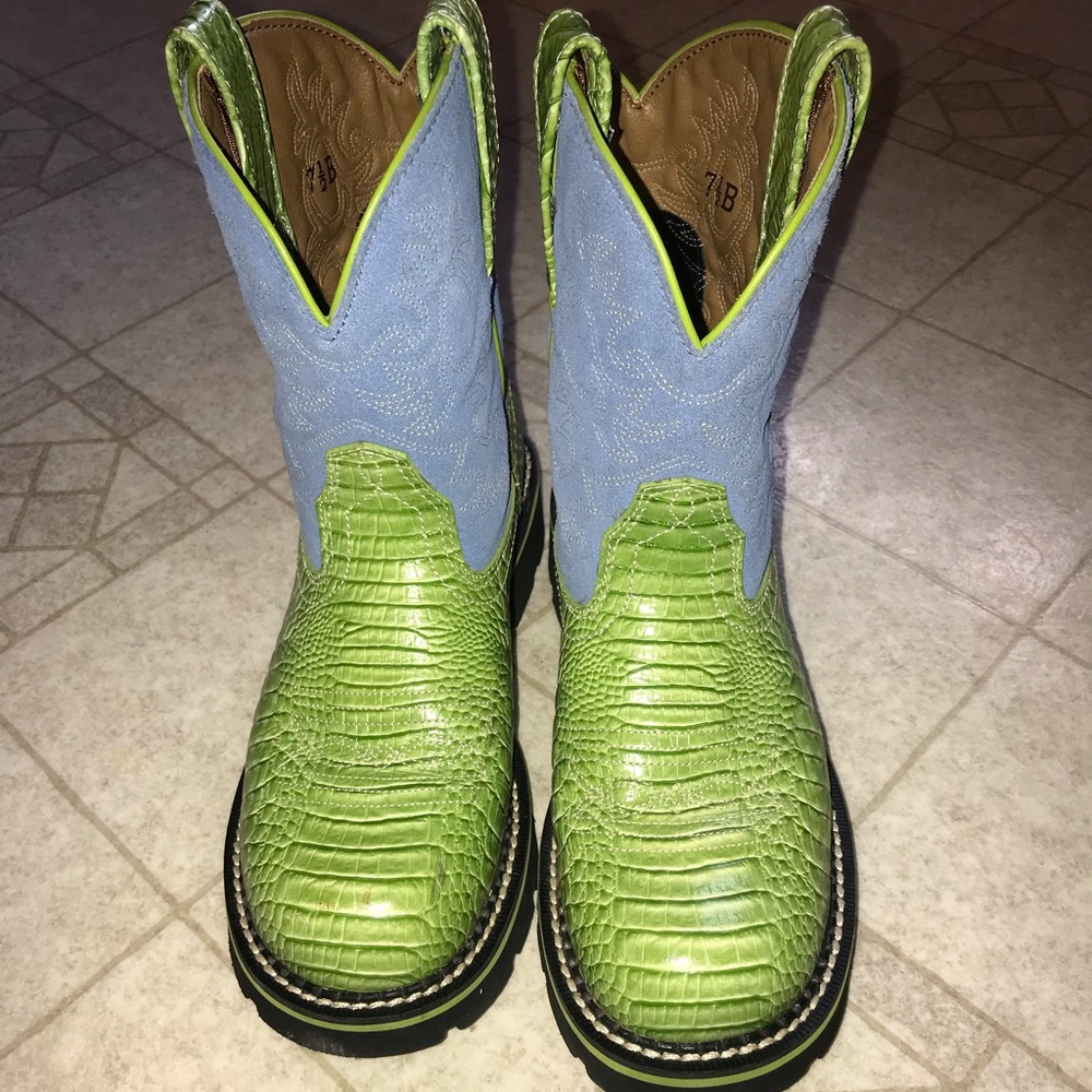 Ariat Croc and Suede boots